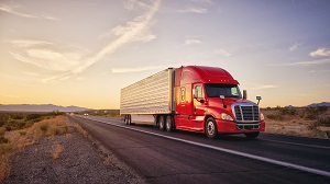 red semi truck